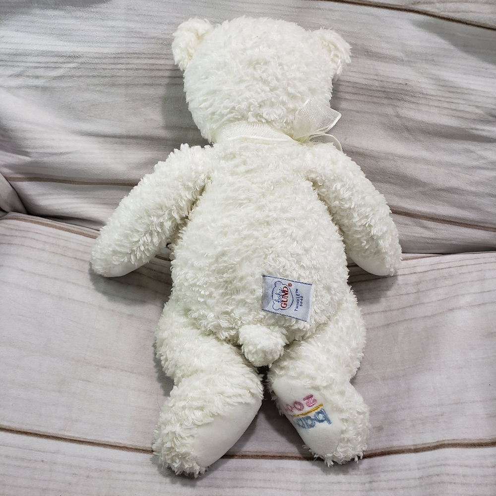 🌞SOLD🌞 Baby Gund Twinkle White Teddy Bear 14" Plush Stuffed Animal Curly 2001 - Picture 6 of 9